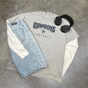 Dallas Cowboys Gray T Shirt NFL‎ Football Team Logo Tee